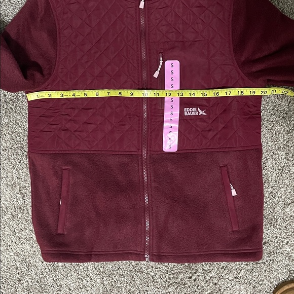 Eddie Bauer Women's Mixed Media Red Fleece Jacket Size Small - Picture 12 of 12